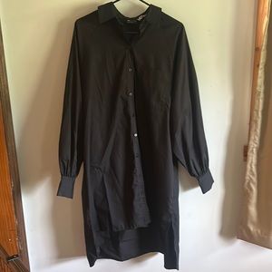 Asos long black shirt dress